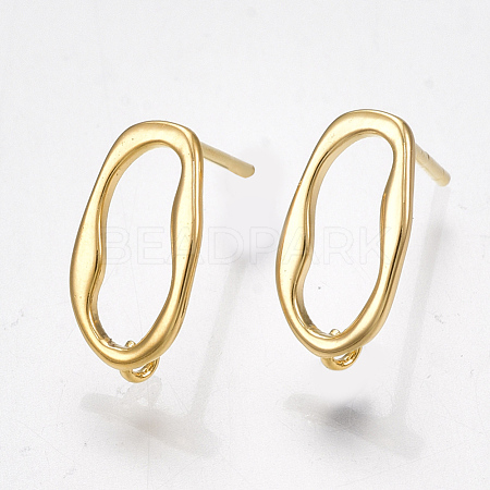 Brass Stud Earring Findings KK-S350-010G-1