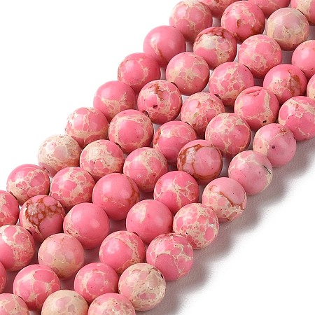 Synthetic Imperial Jasper Dyed Beads Strands G-D077-A01-01F-1