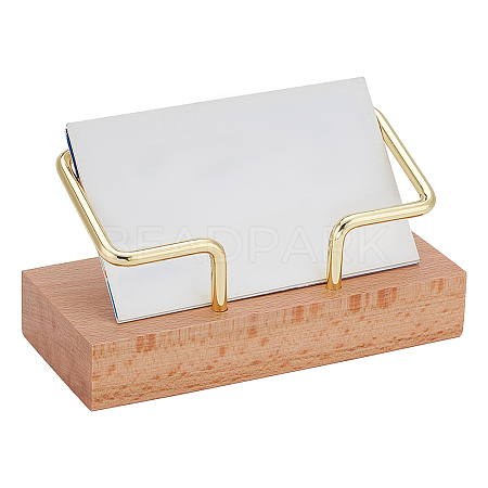 Wood Business Name Card Display Base AJEW-WH0323-92-1