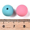 Rubberized Style Imitated Silicone Acrylic Beads MACR-T048-01B-13-3