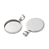 304 Stainless Steel Pendant Cabochon Settings STAS-L282-010P-07-2