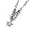304 Stainless Steel Pendant Necklaces NJEW-O113-08P-3