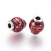Antique Silver Plated Alloy Enamel Beads ENAM-L014-001AS-2