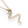 Brass Initial Pendant Necklaces NJEW-I230-24G-T-2