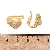 Valentine's Day C-Shaped with Heart Brass Micro Pave Clear Cubic Zirconia Cuff Earrings EJEW-L316-01G-08-5
