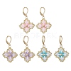 3 Pairs Handmade Glass Seed Beads Flower Leverback Earrings EJEW-MZ00578-2