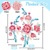 Peony Pattern Polyester Fabrics Computerized Embroidery Cloth Sew on Appliques PATC-WH0001-94-2