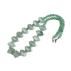 Natural Green Aventurine Round & Cone Beaded Necklaces NJEW-N064-03I-2