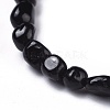 Natural Black Tourmaline Bead Stretch Bracelets BJEW-K213-36-3