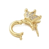 Brass Micro Pave Clear Cubic Zirconia Twister Clasps KK-P293-02-G-3