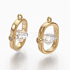 Brass Clear Cubic Zirconia Charms X-ZIRC-Q021-033G-NF-1