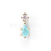 Chinese lute Shape Brass Micro Pave Clear Cubic Zirconia Nail Gems Set MRMJ-T015-40-M-2
