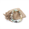 Natural Flower Amazonite Beads Stretch Bracelets BJEW-JB03849-02-3