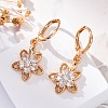 Brass Micro Pave Clear Cubic Zirconia Leverback Earrings EJEW-K300-53G-2