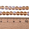 Transparent Electroplate Glass Beads Strands EGLA-Q132-6MM-01A-03-4