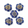 Baking Paint and Golden Metal Enlaced Glass Beads DGLA-T004-10I-1