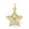 Brass Cubic Zirconia Charms ZIRC-C022-07G-2