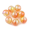 UV Plating Rainbow Iridescent Acrylic Crackl Beads PACR-C009-02F-1