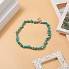 Dyed Synthetic Turquoise Chip Beaded Necklaces with 304 Stainless Steel Lobster Claw Clasp & Chain Extender NJEW-JN04225-05-6