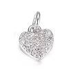 Brass Micro Pave Clear Cubic Zirconia Charms X-ZIRC-P060-41P-1