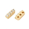 Brass Micro Pave Clear Cubic Zirconia Spacer Bars KK-P302-20G-2