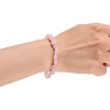 Natural Rose Quartz Bead Stretch Bracelets BJEW-K213-01-4