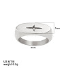 304 Stainless Steel & Clear Cubic Zirconia Finger Rings WGE7D38-01-1