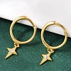Star 925 Sterling Silver Micro Pave Clear Cubic Zirconia Hoop Earrings for Women EJEW-G427-03G-2