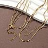 304 Stainless Steel Square Snake Chain Twisted Chain Double Layer Necklaces NJEW-S453-01G-B-1