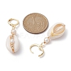 Natural Shell & Pearl Dangle Leverback Earrings EJEW-JE05434-3