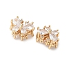 Brass Micro Pave Clear Cubic Zirconia Beads KK-G531-03G-2