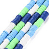 Fixed 4 Color Handmade Polymer Clay Bead Strands CLAY-S096-029G-1