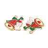 Christmas Light Gold Tone Alloy Enamel Pendants FIND-C031-03KCG-2