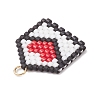 Beaded Heart Envelope Charms PALLOY-MZ01092-02-4
