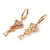 Rack Plating Golden Brass Dangle Leverback Earrings EJEW-B037-20G-2