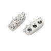 Brass Micro Pave Clear Cubic Zirconia Spacer Bars KK-P302-20P-2