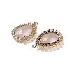 Natural Rose Quartz Faceted Teardrop Pendants G-I375-01G-16-2