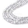 Transparent Electroplate Glass Beads Strands GLAA-H021-01B-HP06-4