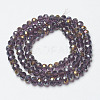Electroplate Transparent Glass Beads Strands EGLA-A034-T4mm-H09-2