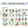 8 Sheets 8 Styles PVC Waterproof Wall Stickers DIY-WH0345-164-2