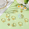 Brass Adjustable Ring Findings KK-BBC0018-54B-7