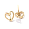 Brass Heart with Arrow Stud Earrings for Valentine's Day KK-A166-06G-2