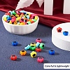  420Pcs 7 Colors Plating Opaque Acrylic Beads OACR-TA0001-14-6