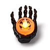 Halloween Resin Skeleton Hand LED Light Figurines Ornament AJEW-Z036-02B-2