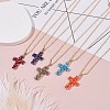 Sparkling Cross Pendant Necklace for Women X1-NJEW-TA00015-4