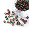 Two-Tone Color Baking Painted Glass Beads X-DGLA-S119-4mm-75-1