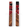 Transparent Resin & Walnut Wood Big Pendants RESI-N039-24A-2