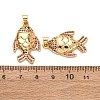 Brass Micro Pave Cubic Zirconia Pendants KK-K408-61G-02-3