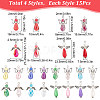 60Pcs 4 Style Electroplate Glass & Imitation Pearl Acrylic Pendants FIND-SC0004-04-2