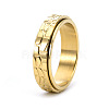 Textured Titanium Steel Rotating Finger Ring PW-WG29121-14-1